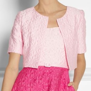 NWT OSCAR DE LA RENTA Pink Foral Matelassé Bolero